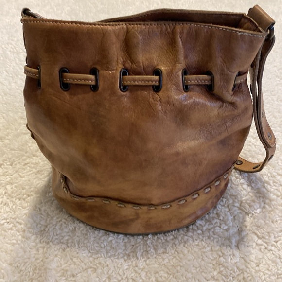Bed Stu Brown Leather Bucket Bag - Picture 2 of 5